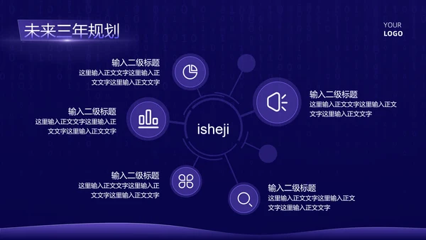 紫色科技风简约年初计划PPT模板