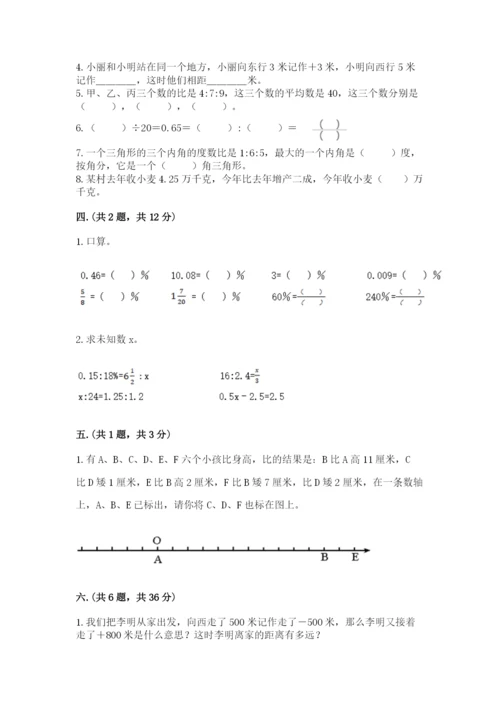 人教版数学小升初模拟试卷及完整答案（历年真题）.docx