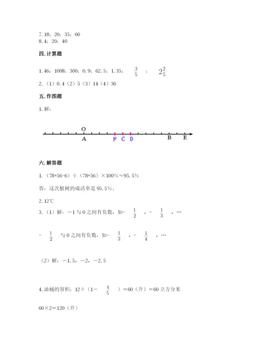 温州市乐清市六年级下册数学期末测试卷审定版.docx