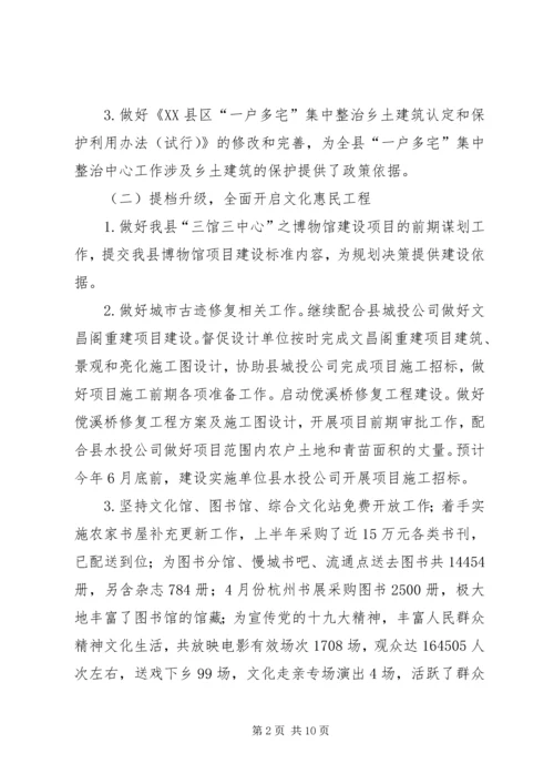 文广新局XX年上半年工作总结及下半年工作安排.docx