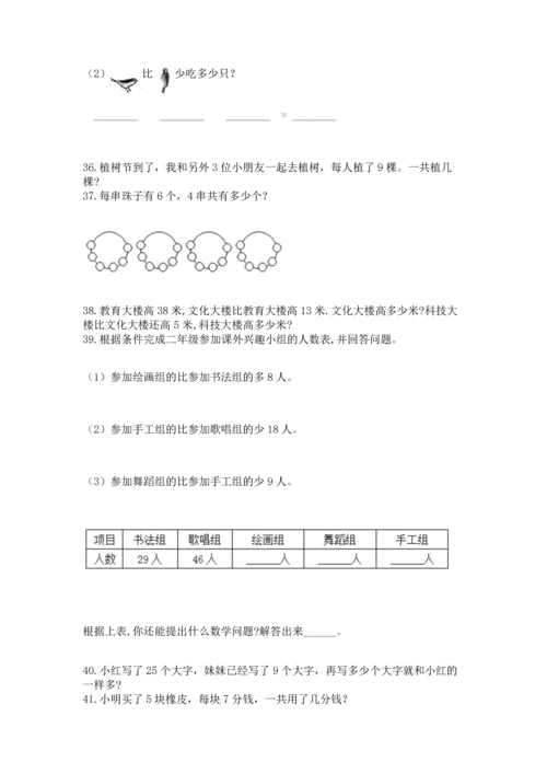 小学二年级上册数学应用题100道【全国通用】.docx