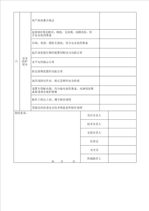 旋挖钻机4验收表