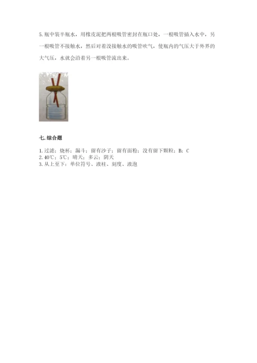 教科版三年级上册科学期末测试卷【考试直接用】.docx