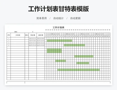 工作计划表甘特表模版