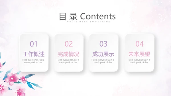 粉色水彩小清新护理部主任述职报告动态PPT