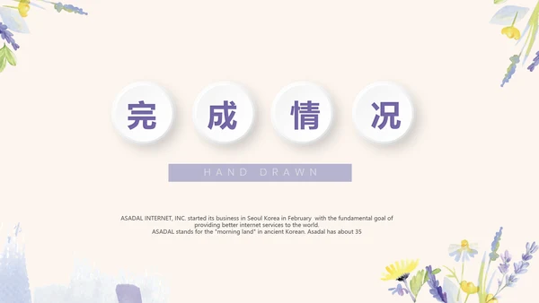 紫色淡雅小清新微立体述职报告通用PPT动态模板封面含PS