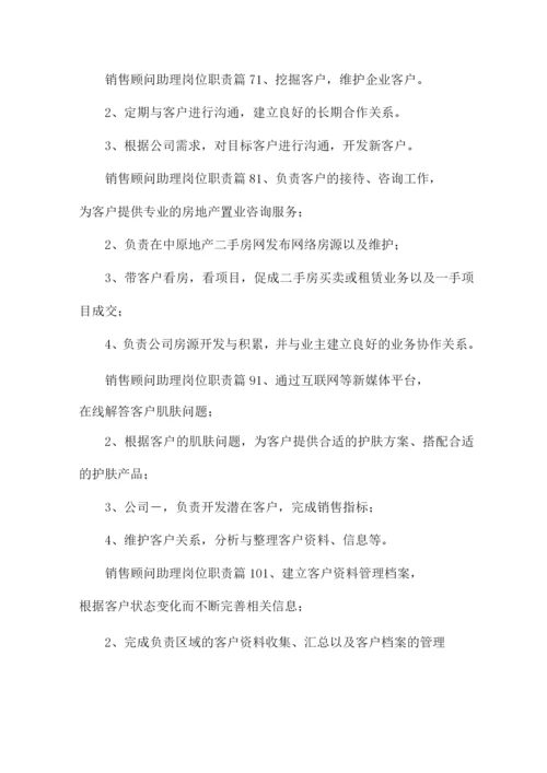 销售顾问助理岗位职责(17篇).docx