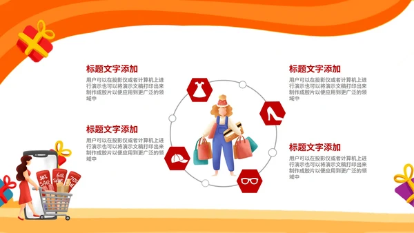 黄色扁平风电商购物双十二活动方案PPT模板