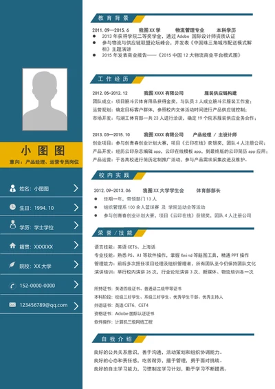 大气产品经理简历模板word个人求职简历介绍