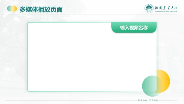 湖南农业大学毕业课题答辩通用PPT模板