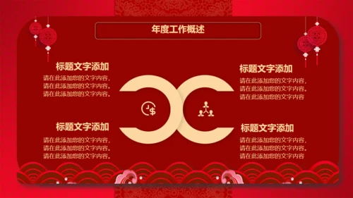红色喜庆的年终工作总结新年计划通用PPT模板