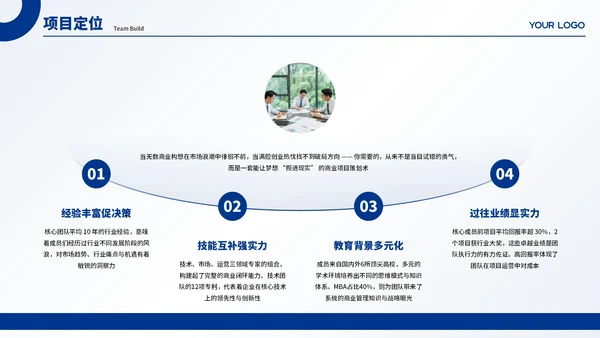 蓝色商务商业项目计划书PPT模板