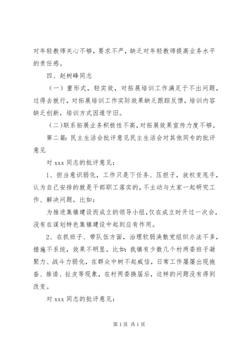 我在专题民主生活会上的批评意见.docx