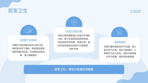 蓝色卡通风卫生习惯养成PPT
