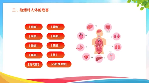 蓝色清新简约关爱健康远离烟酒禁烟禁酒主题班会PPT