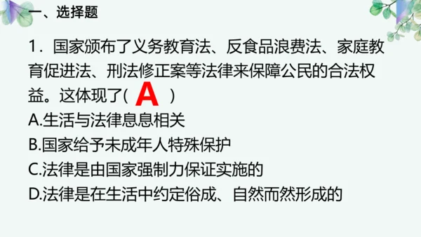 第四单元 走进法治天地 复习课件(共42张PPT)
