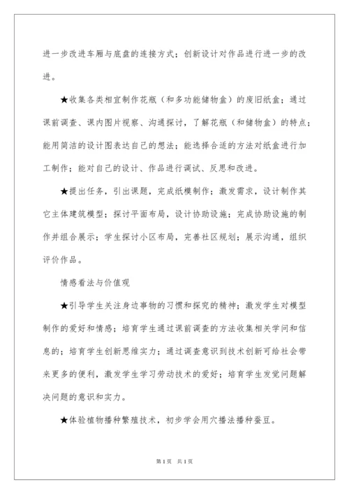 2022四年级劳动与技术教学计划.docx