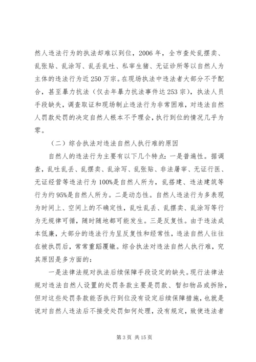 城管执法对违法执行调研报告.docx