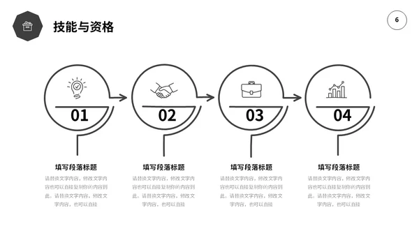黑白极简线条转正述职报告工作总结PPT