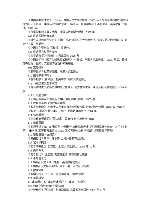 考试科目及参考书目 111 单独考试思想政治理论 《政治经济