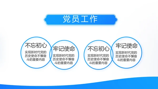 蓝色简约党建党支部工作总结学习教育动态PPT