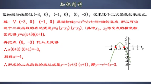 22.1.8 用待定系数法求二次函数的解析式 课件（共32张PPT）