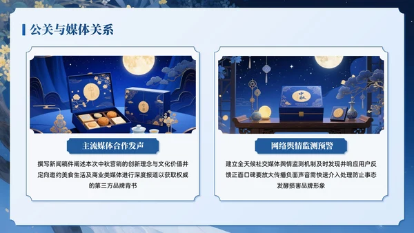 蓝色系插画风中秋营销活动计划PPT模板