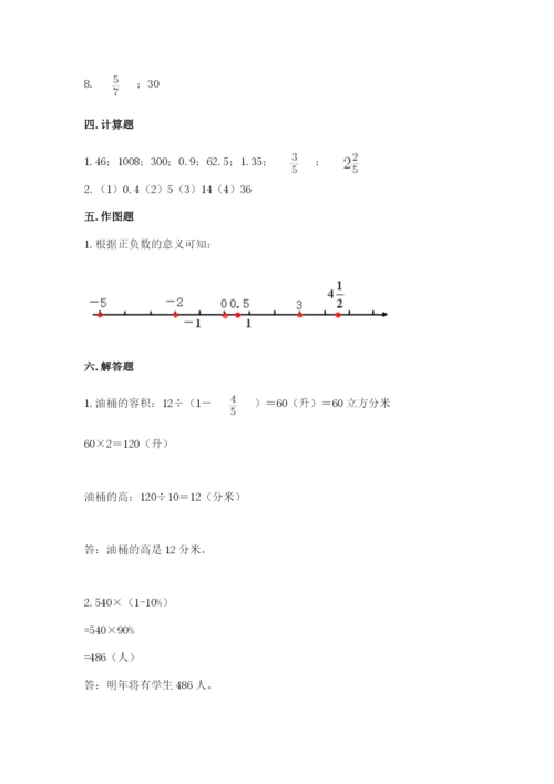 小升初六年级期末测试卷附答案【能力提升】.docx