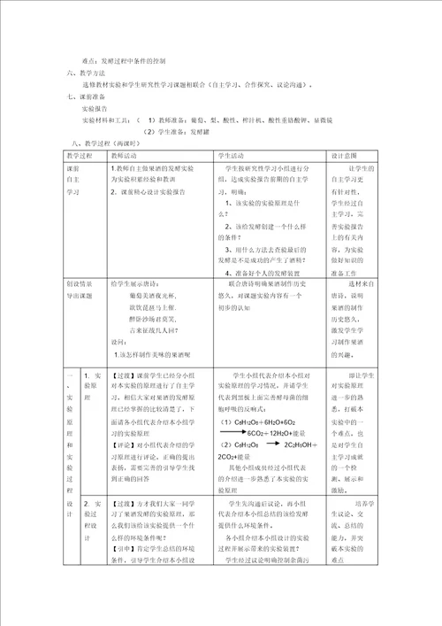 果酒制作教学课件