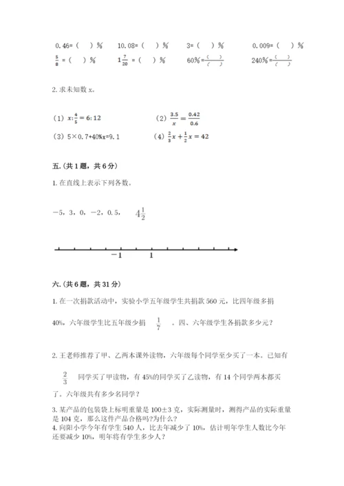 小学六年级数学毕业试题附参考答案（满分必刷）.docx