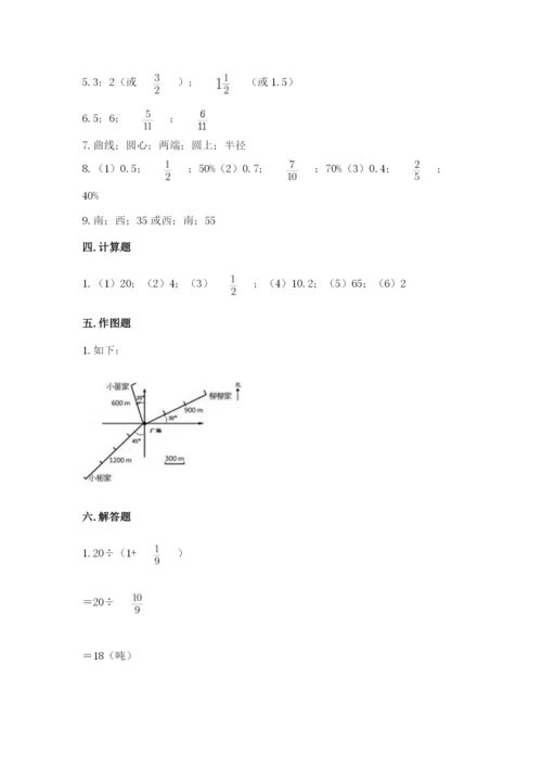 人教版六年级上册数学期末测试卷【原创题】.docx