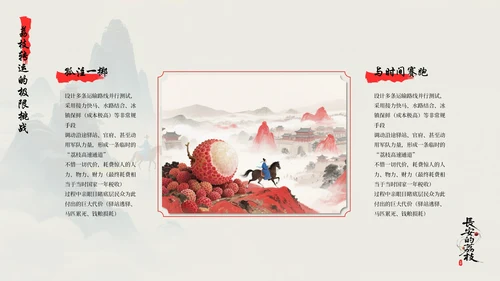 蓝红色简约风长安的荔枝读书分享PPT模板