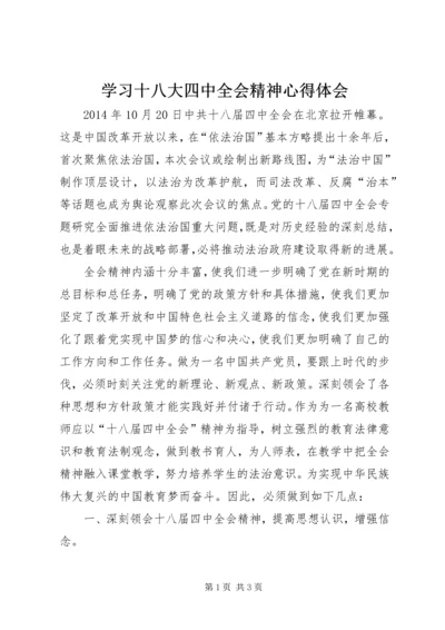 学习十八大四中全会精神心得体会 (4).docx