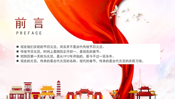 中国传统节日元旦的起源历史专题党课PPT