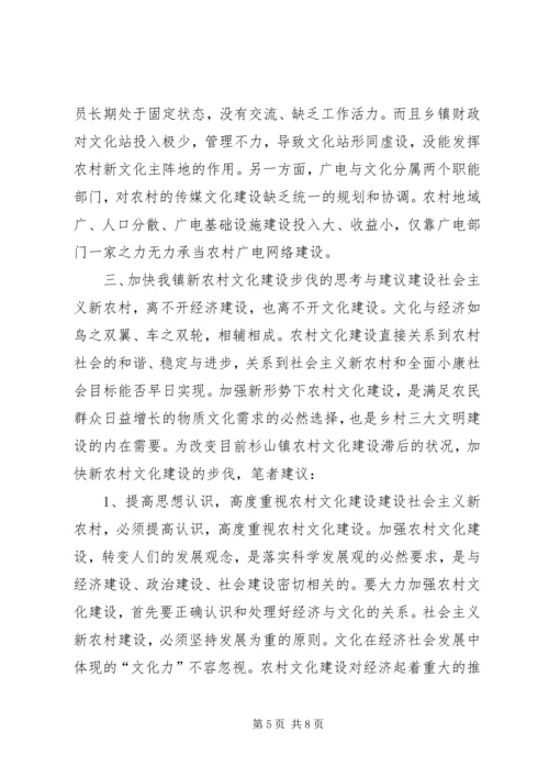 乡镇社会主义新农村文化建设调研报告.docx