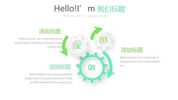 绿色时尚微立体述职报告商务通用PPT动态模板