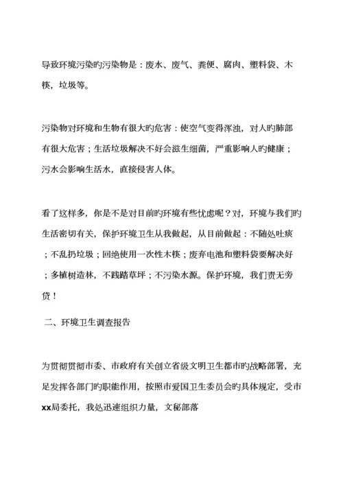 环境作文之环境调查汇总报告格式.docx