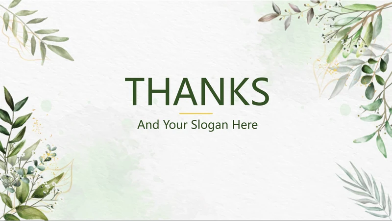 结束页-绿色小清新植物结束页PPT模板