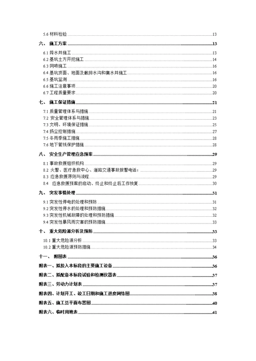 香悦云庭”商住楼项目基坑土石方、降水及护壁工程施工组织设计