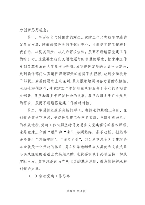 关于国企党支部书记党建创新的思考.docx