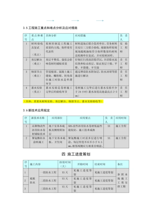 地下室防水综合施工专题方案.docx