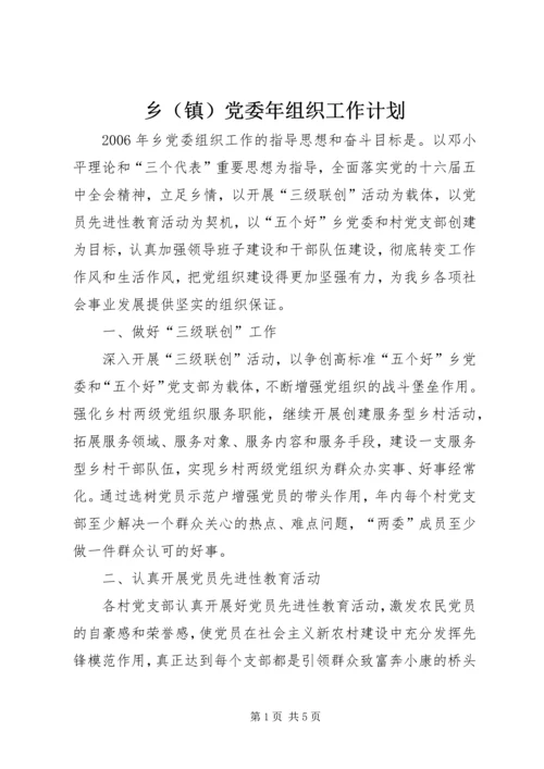 乡（镇）党委年组织工作计划.docx