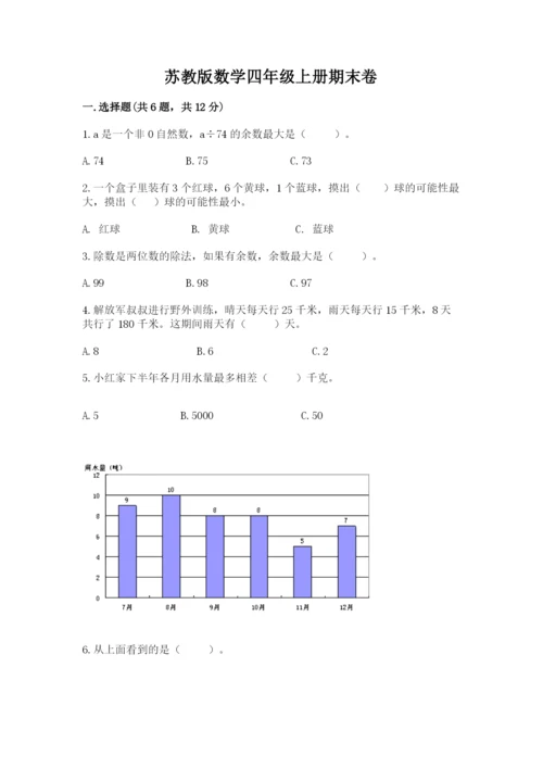 苏教版数学四年级上册期末卷附答案【考试直接用】.docx