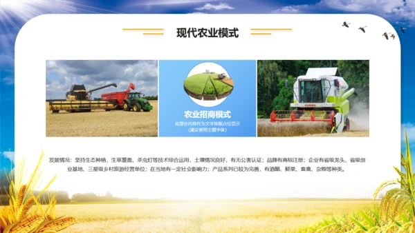 农业项目招商融资报告通用PPT模板