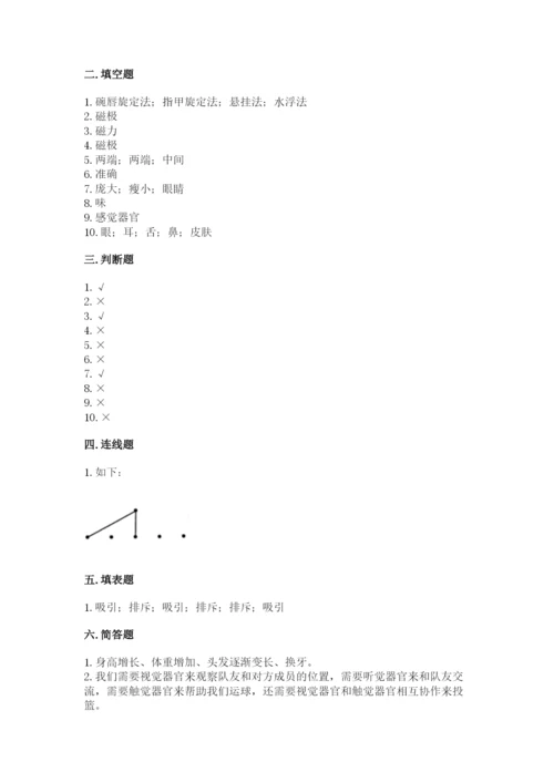 教科版二年级下册科学知识点期末测试卷（考点梳理）.docx