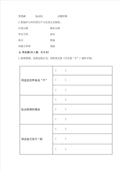 2022五年级上册道德与法治期末测试卷模拟题word版