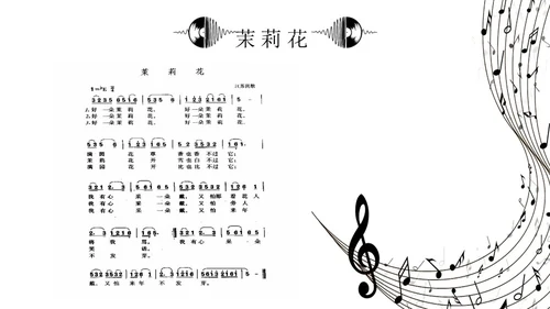 黑白简约小学音乐从零开始认识简谱说课课件PPT模板