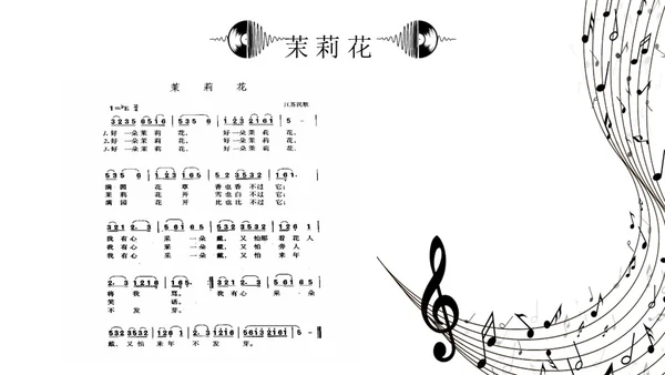 黑白简约小学音乐从零开始认识简谱说课课件PPT模板