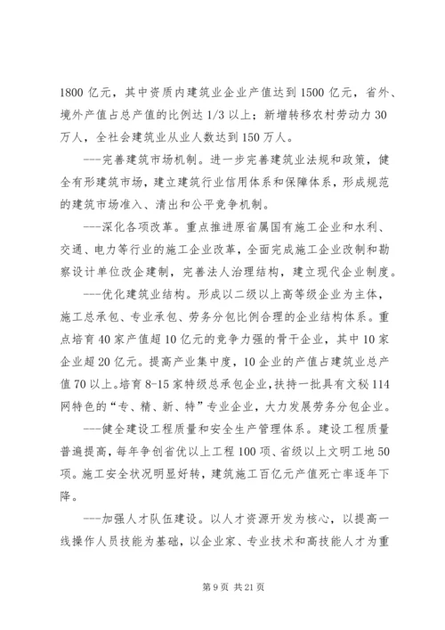 在建筑业工作会议上的工作报告.docx