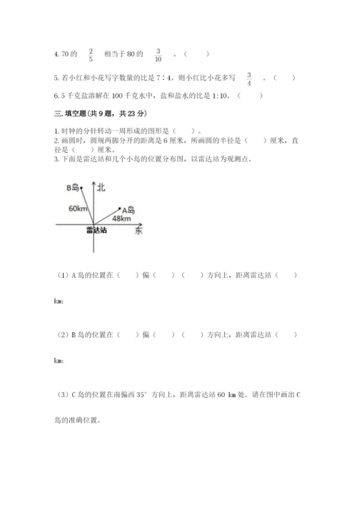 小学六年级上册数学期末测试卷及完整答案【必刷】.docx